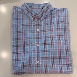 Izod Blue and Red Plaid Casual Shirt